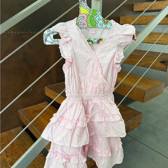 LoveShackFancy Other - LoveShackFancy Pink Eyelet Smocked Romper